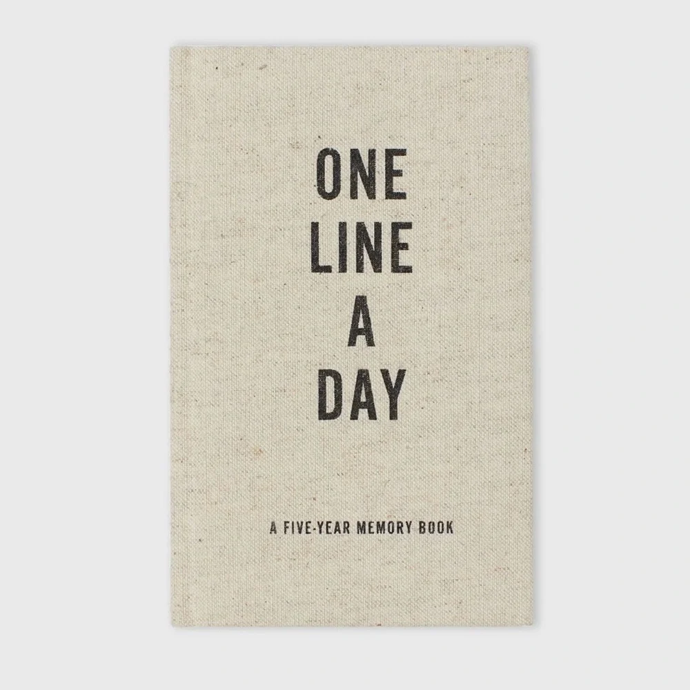 Chronicle Books One Line A Day Memory Book - Natural Linen & Black Text